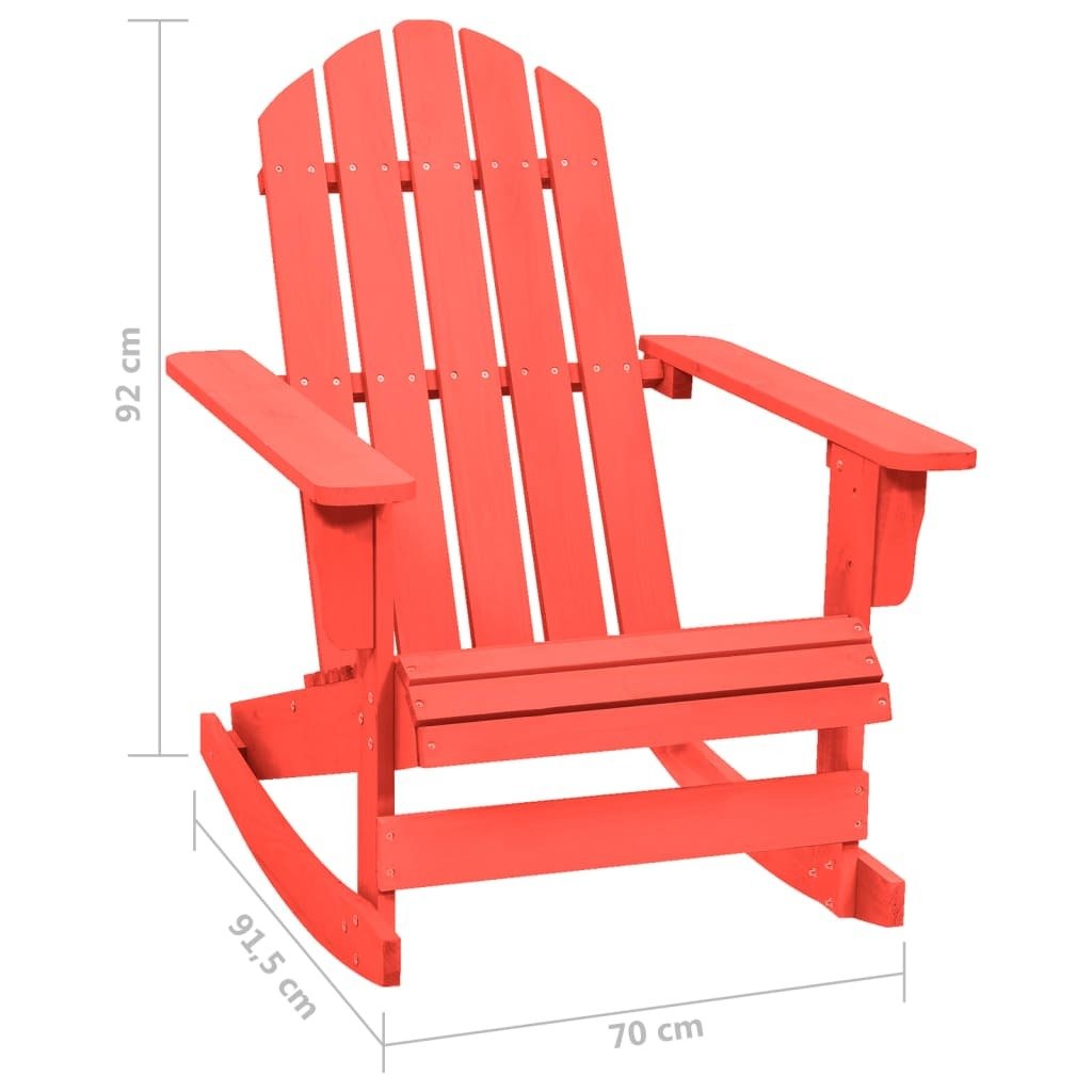 Patio Rocking Adirondack Chair Solid Fir Wood Red - Galactic capuchin