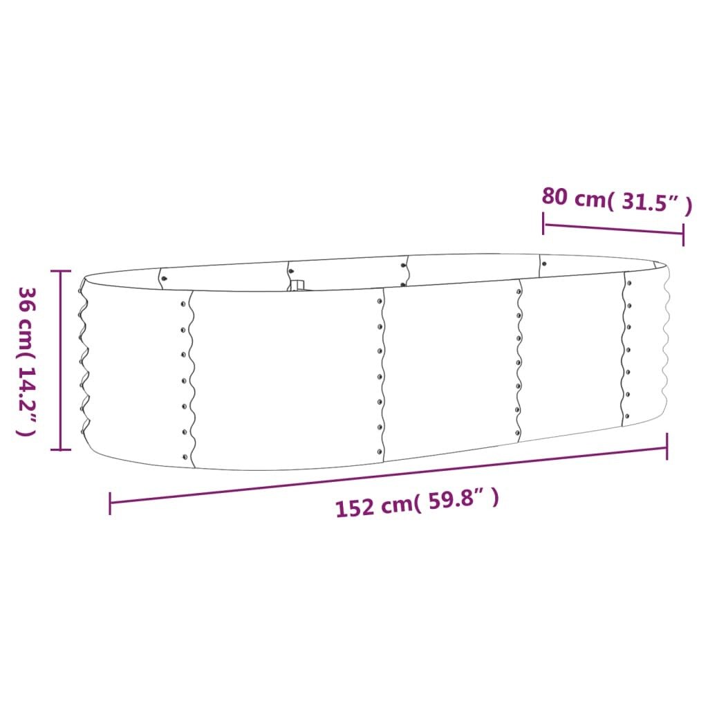 Garden Raised Bed Galvanized Steel 59.8"x31.5"x14.2" Silver - Galactic capuchin