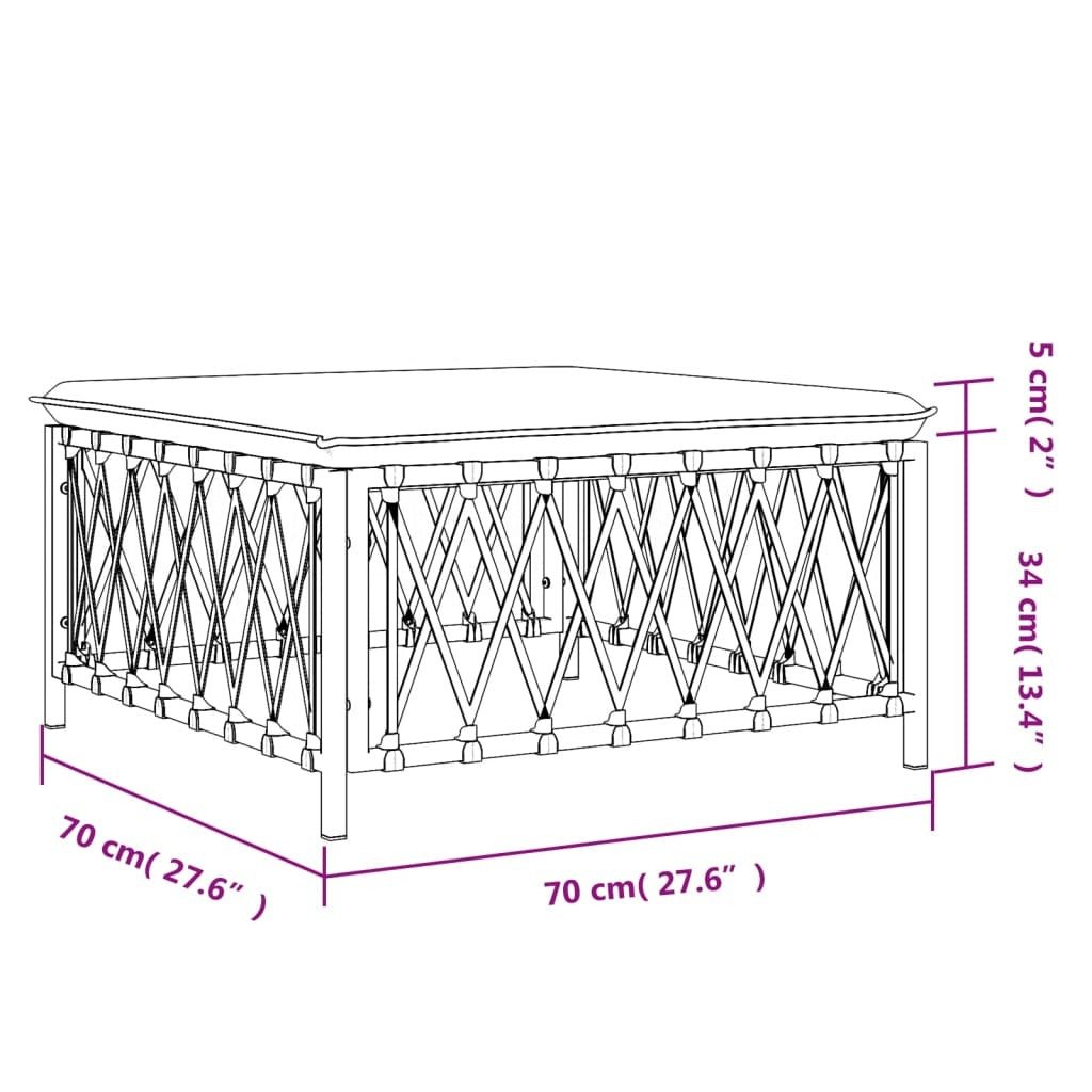 Patio Footstool with Cushion White Woven Fabric - Galactic capuchin