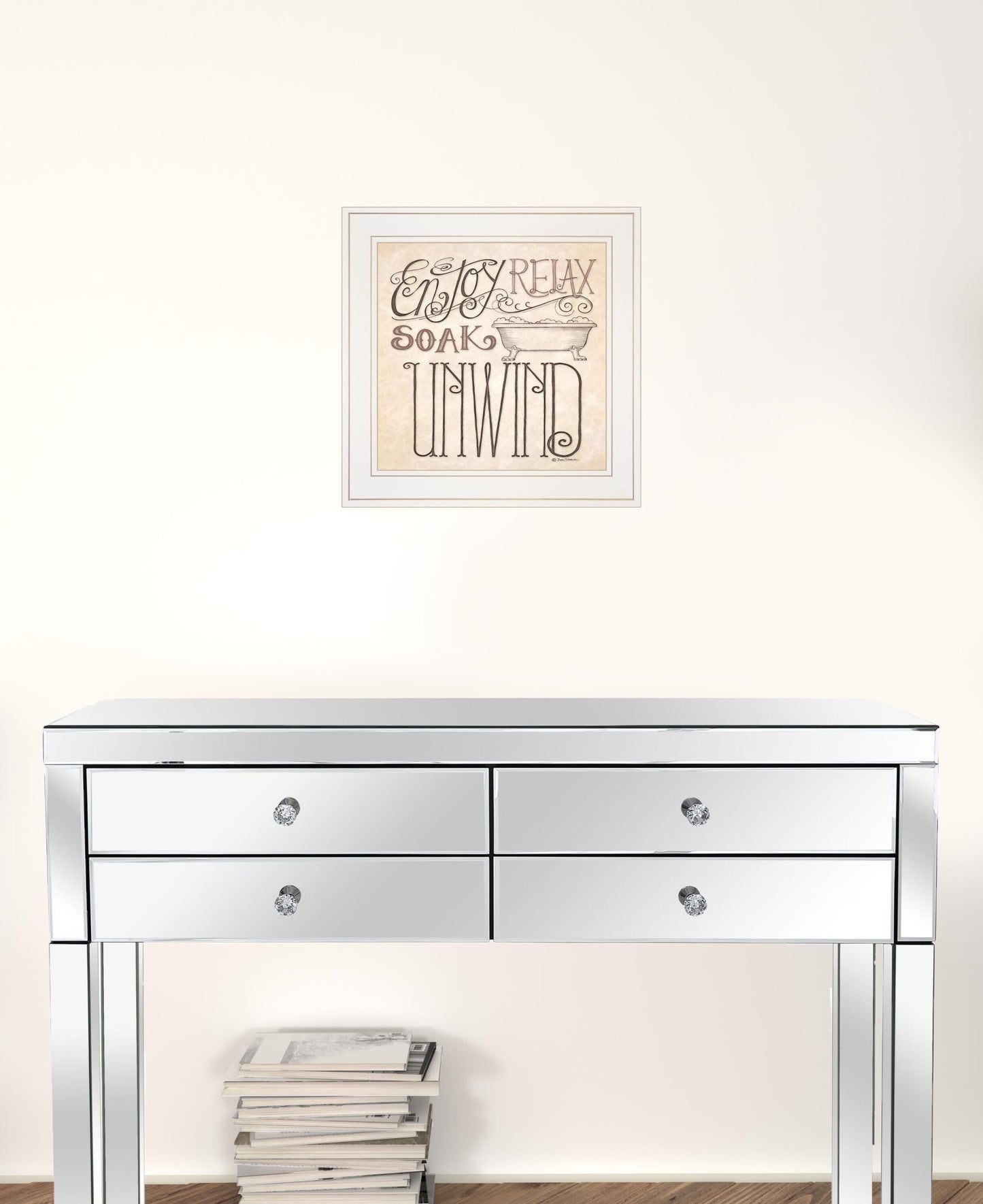 Soak and Relax 2 White Framed Print Bathroom Wall Art - Galactic capuchin