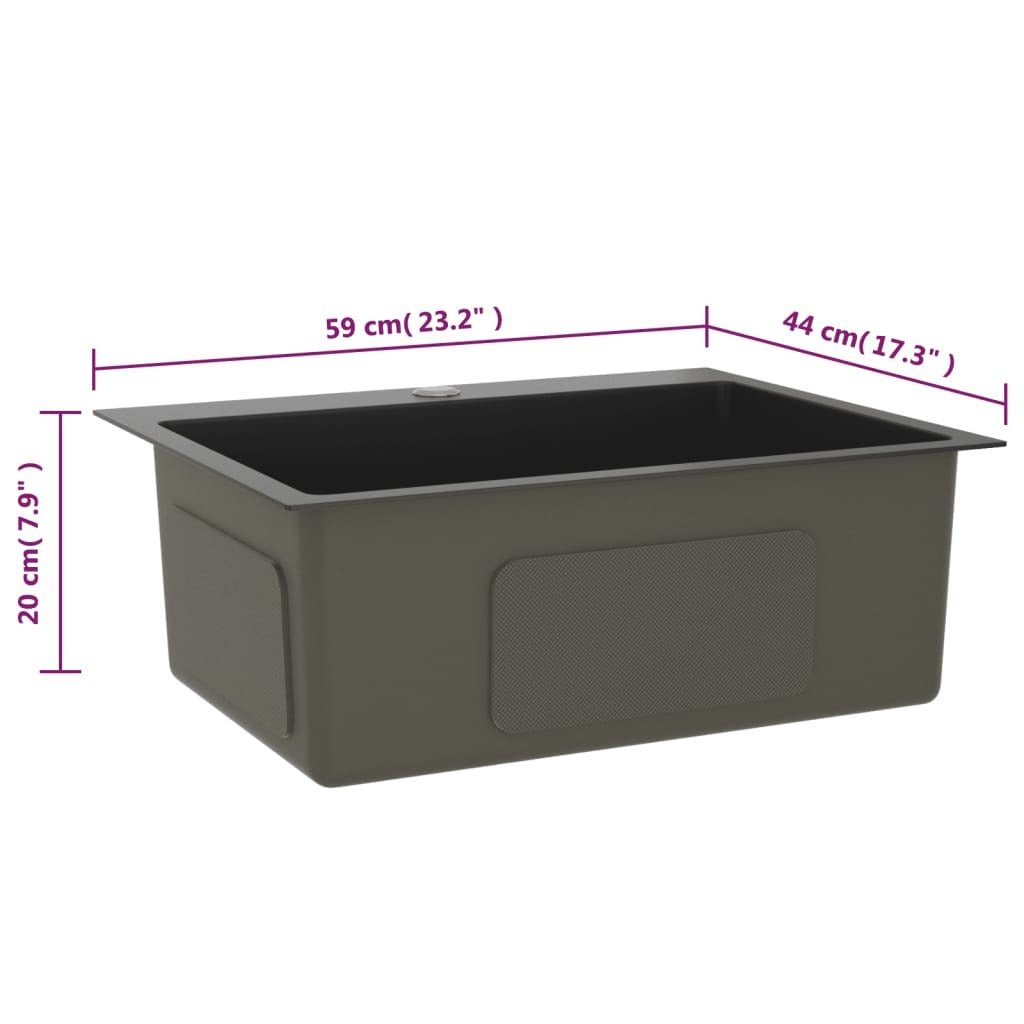 Handmade Kitchen Sink Black Stainless Steel - Galactic capuchin