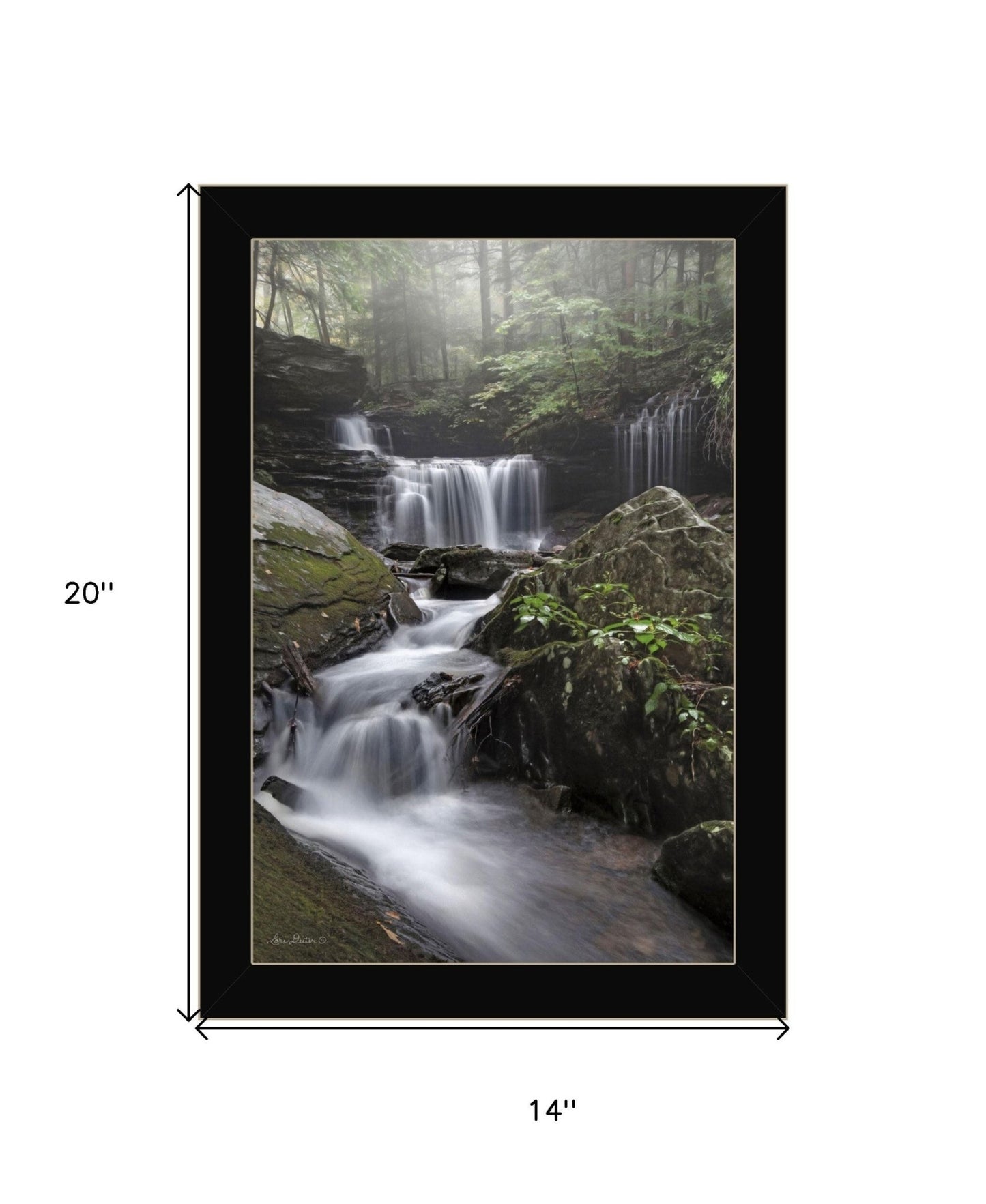 Ricketts Waterfall Black Framed Print Wall Art - Galactic capuchin