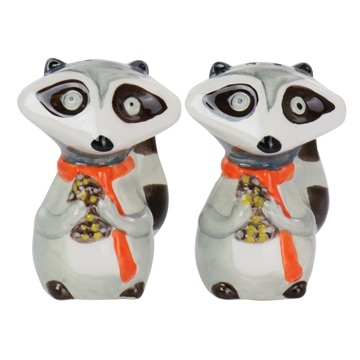 Gibson Home Woodland Raccoon 2 Piece Hard Dolomite Salt and Pepper Set - Galactic capuchin