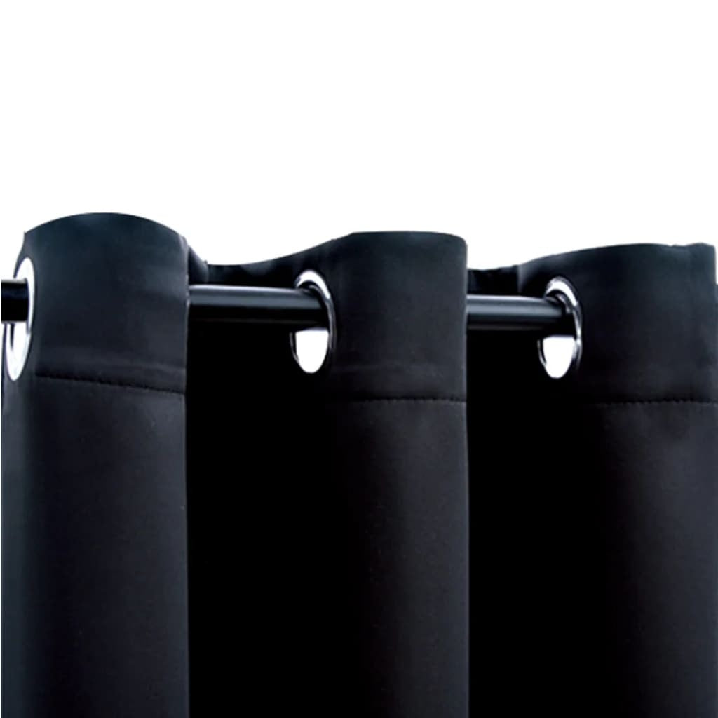 Blackout Curtains with Rings 2 pcs Black 37"x95" Fabric - Galactic capuchin