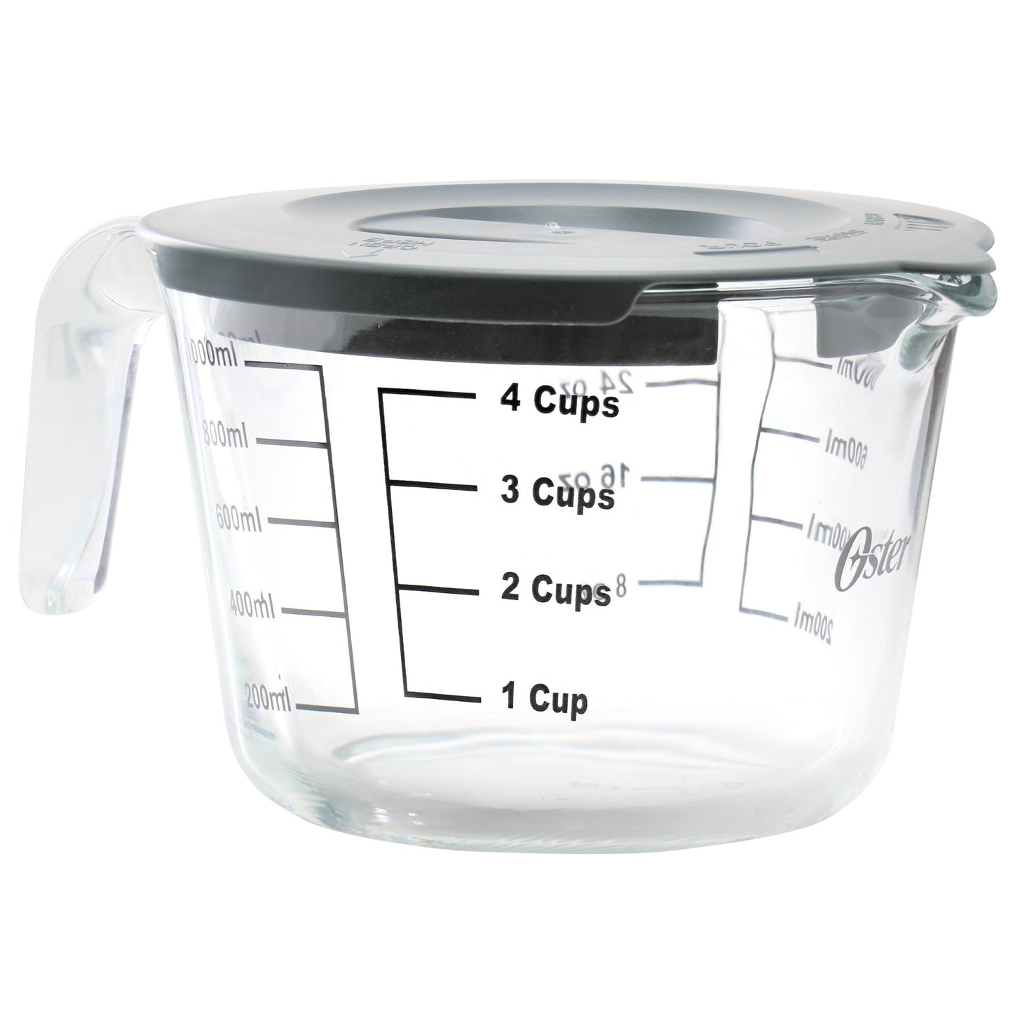 Oster Coolidge 4 Cup Clear Glass Measuring Cup with Snap on Lid - Galactic capuchin