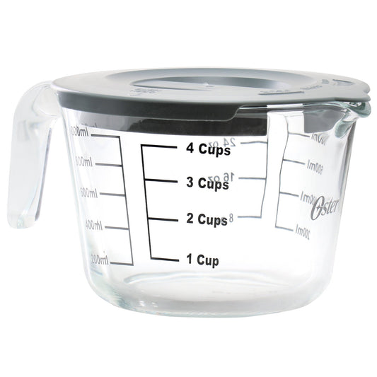 Oster Coolidge 4 Cup Clear Glass Measuring Cup with Snap on Lid - Galactic capuchin