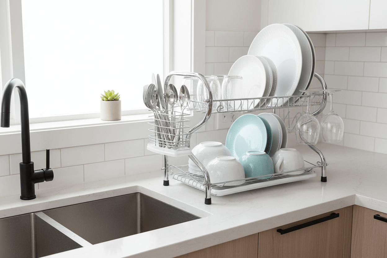 Better Chef 16 - inch 2 Level Dish Rack - Galactic capuchin