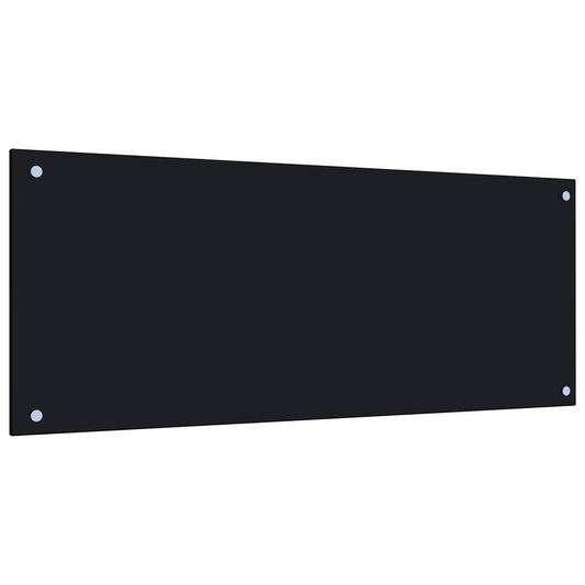 Kitchen Backsplash Black 39.4"x15.7" Tempered Glass - Galactic capuchin