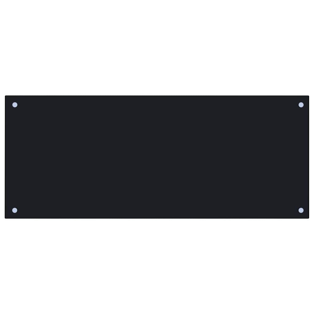 Kitchen Backsplash Black 39.4"x15.7" Tempered Glass - Galactic capuchin