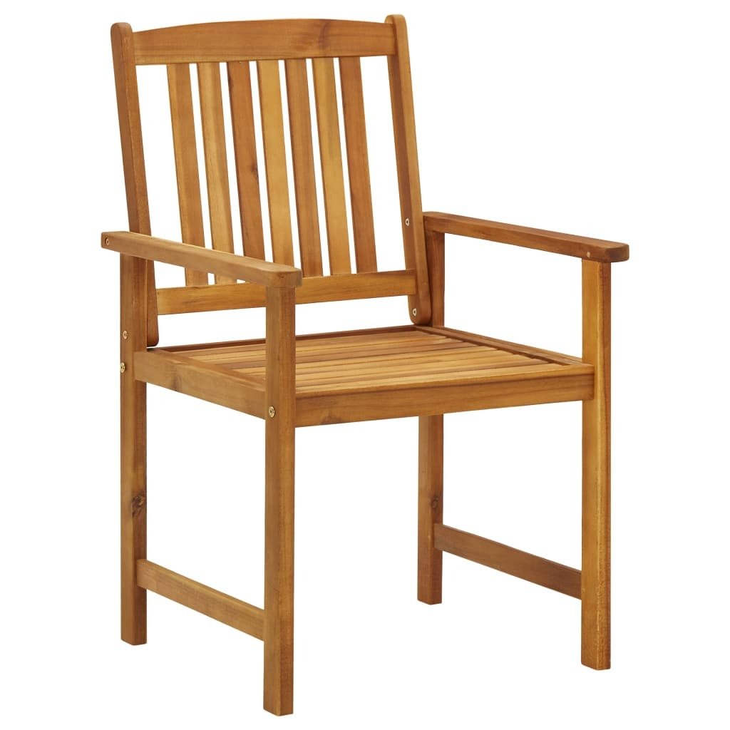 Patio Chair Set of 2 Brown Solid Acacia wood Medium Durable - Galactic capuchin