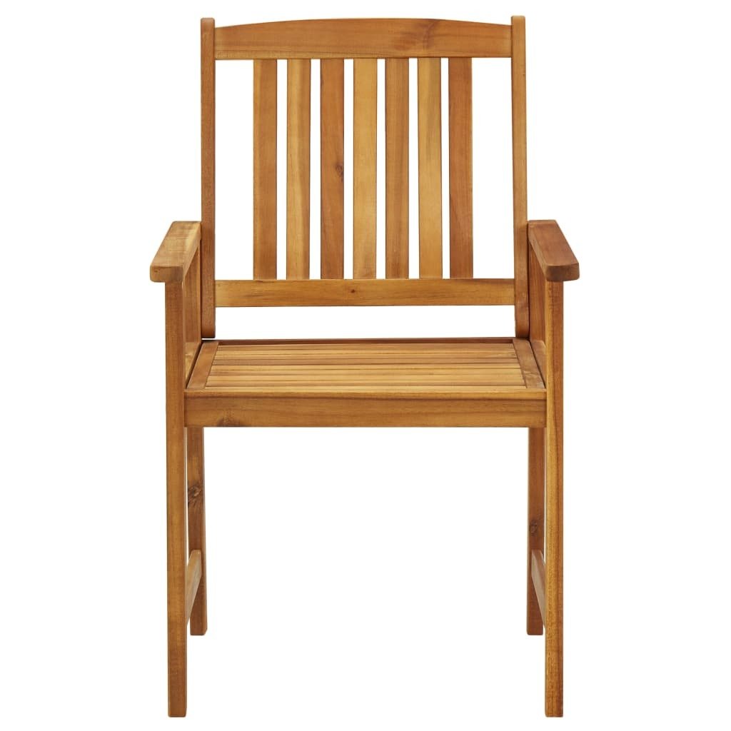 Patio Chair Set of 2 Brown Solid Acacia wood Medium Durable - Galactic capuchin