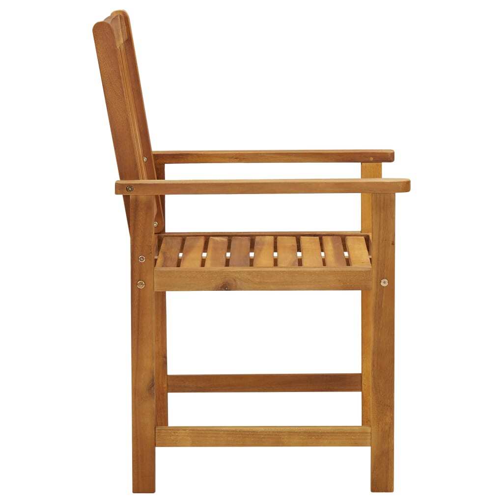Patio Chair Set of 2 Brown Solid Acacia wood Medium Durable - Galactic capuchin