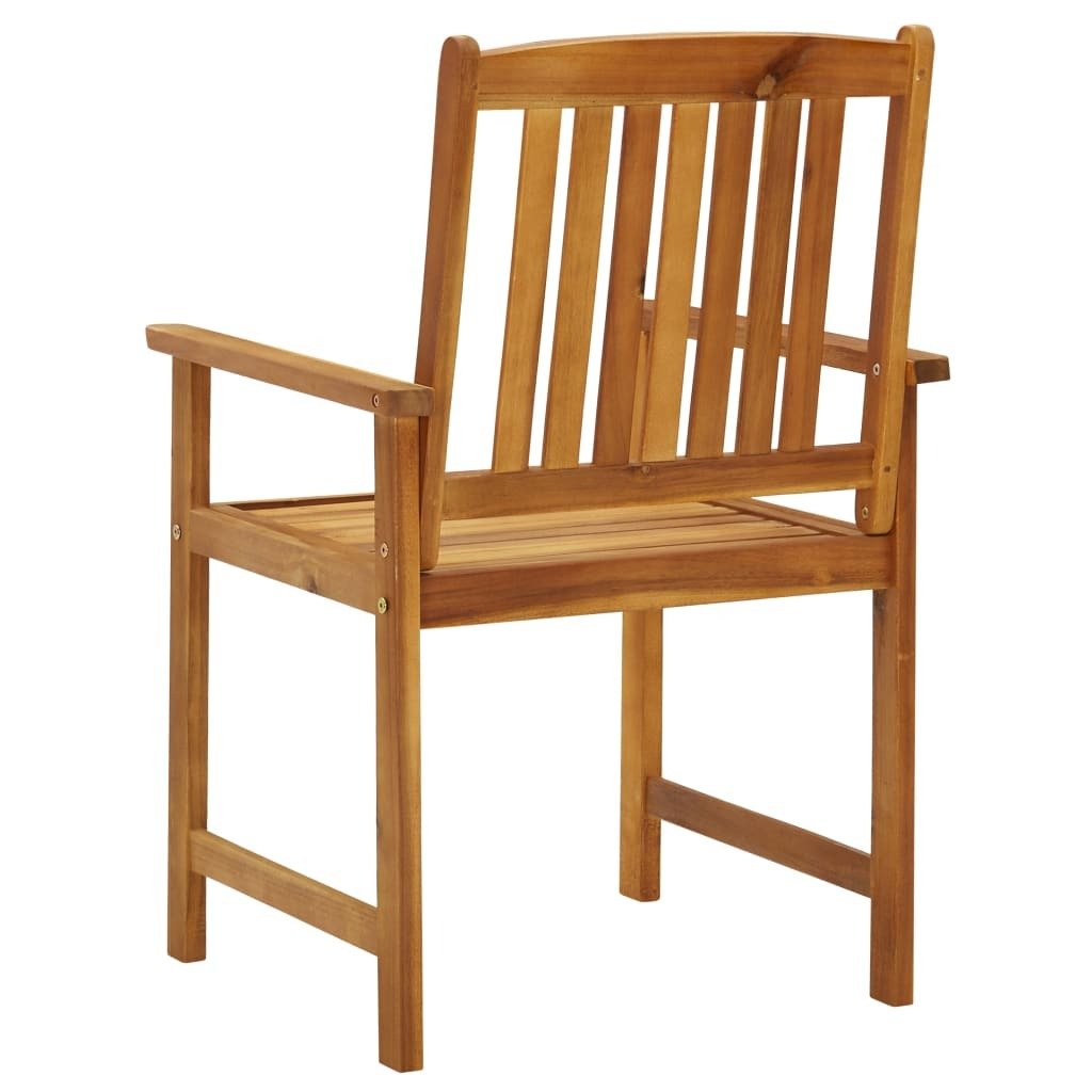 Patio Chair Set of 2 Brown Solid Acacia wood Medium Durable - Galactic capuchin