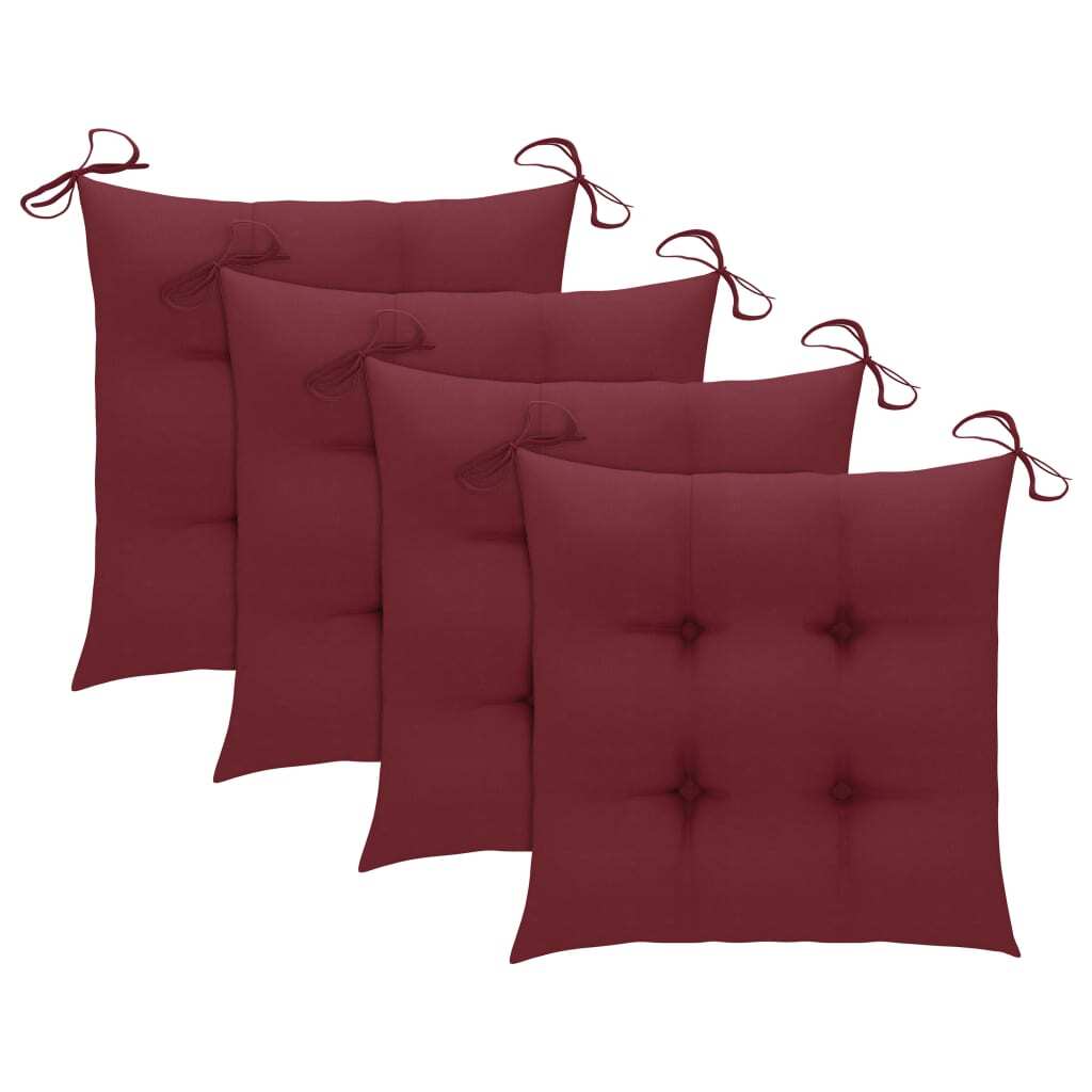 Patio Chairs with Cushions 4 pcs Gray Solid Acacia Wood - Galactic capuchin