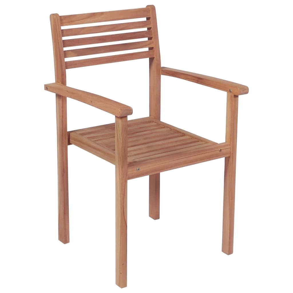 Patio Chairs 2 pcs with Cream White Cushions Solid Teak Wood - Galactic capuchin