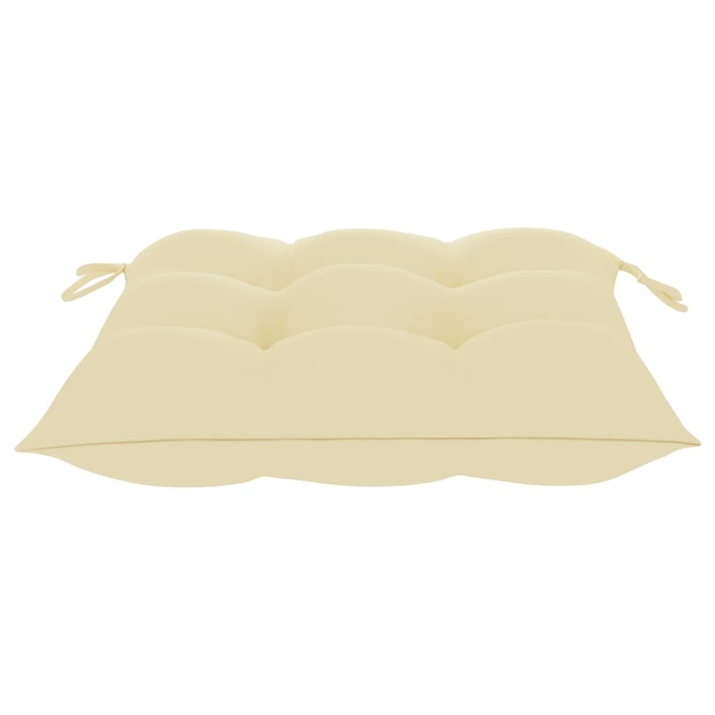Patio Chairs 2 pcs with Cream White Cushions Solid Teak Wood - Galactic capuchin