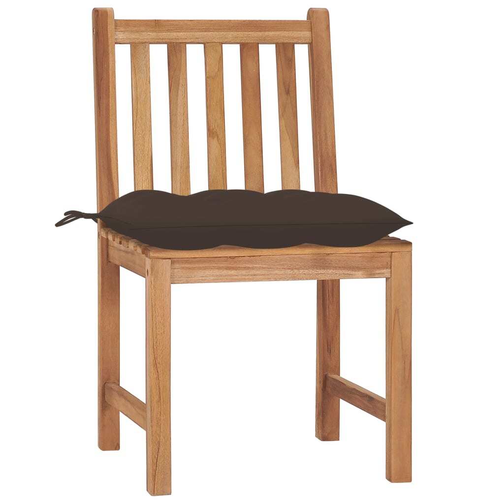 Patio Chairs 2 pcs with Cushions Solid Teak Wood - Galactic capuchin