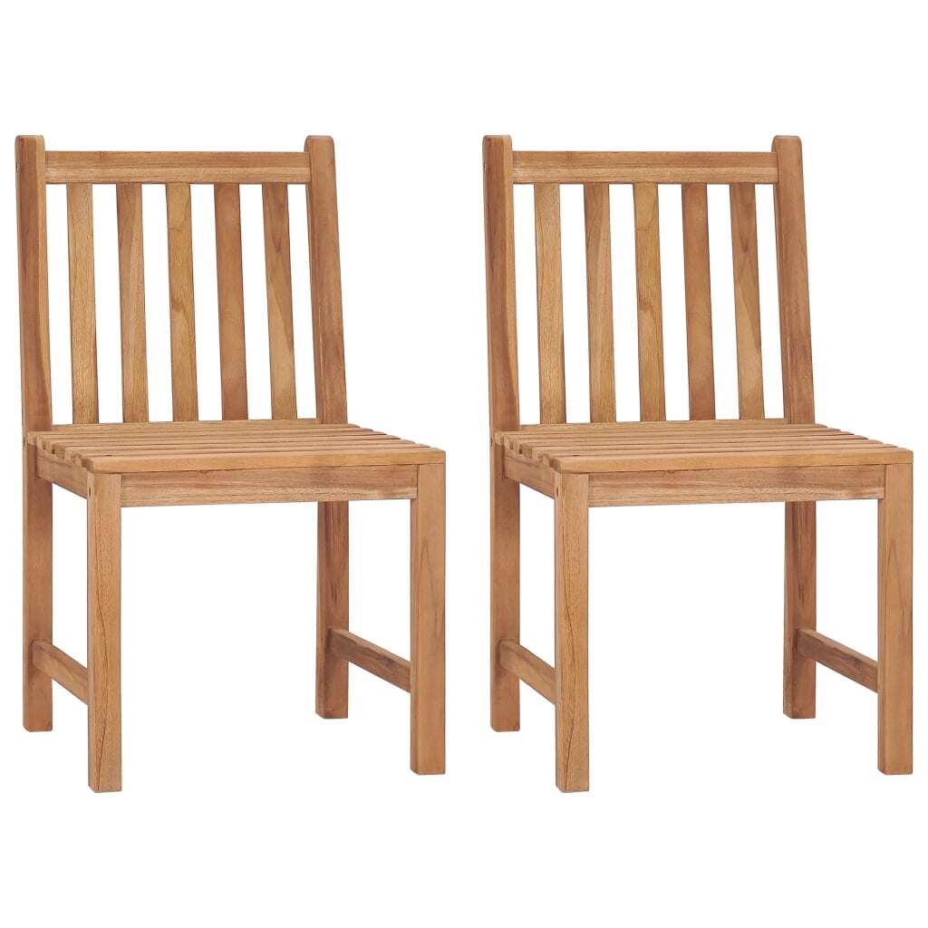 Patio Chairs 2 pcs with Cushions Solid Teak Wood - Galactic capuchin
