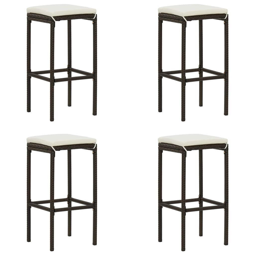 5 Piece Patio Bar Set with Cushions Brown - Galactic capuchin