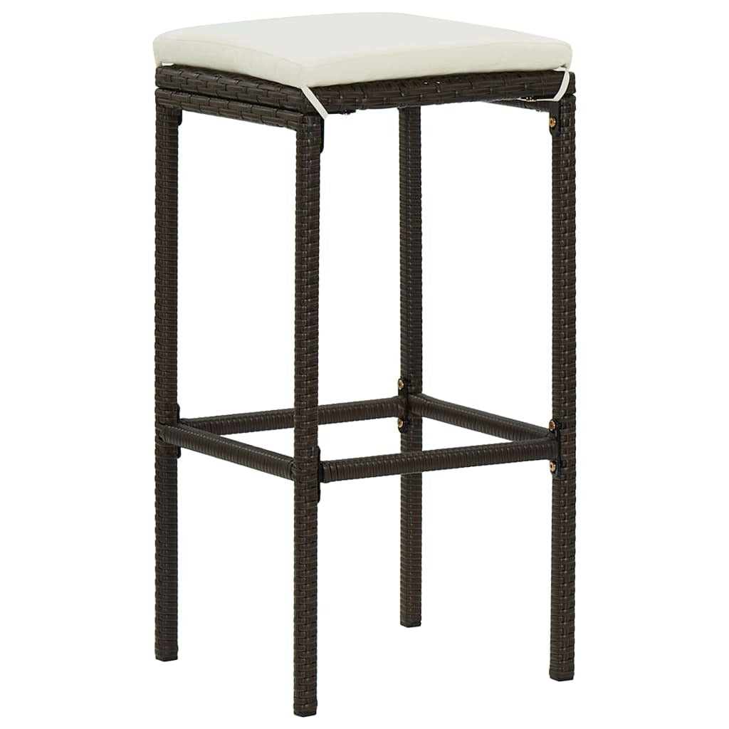 5 Piece Patio Bar Set with Cushions Brown - Galactic capuchin