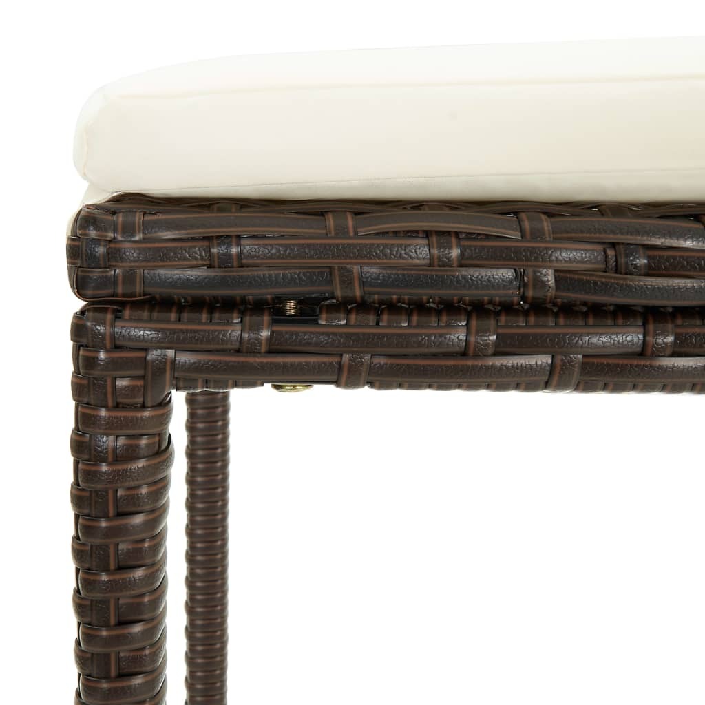 5 Piece Patio Bar Set with Cushions Brown - Galactic capuchin