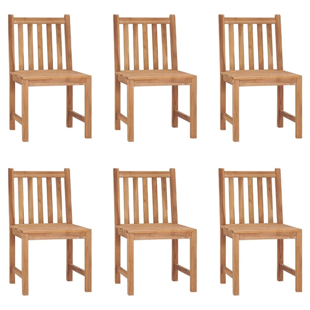 Patio Chairs 6 pcs with Cushions Solid Teak Wood - Galactic capuchin