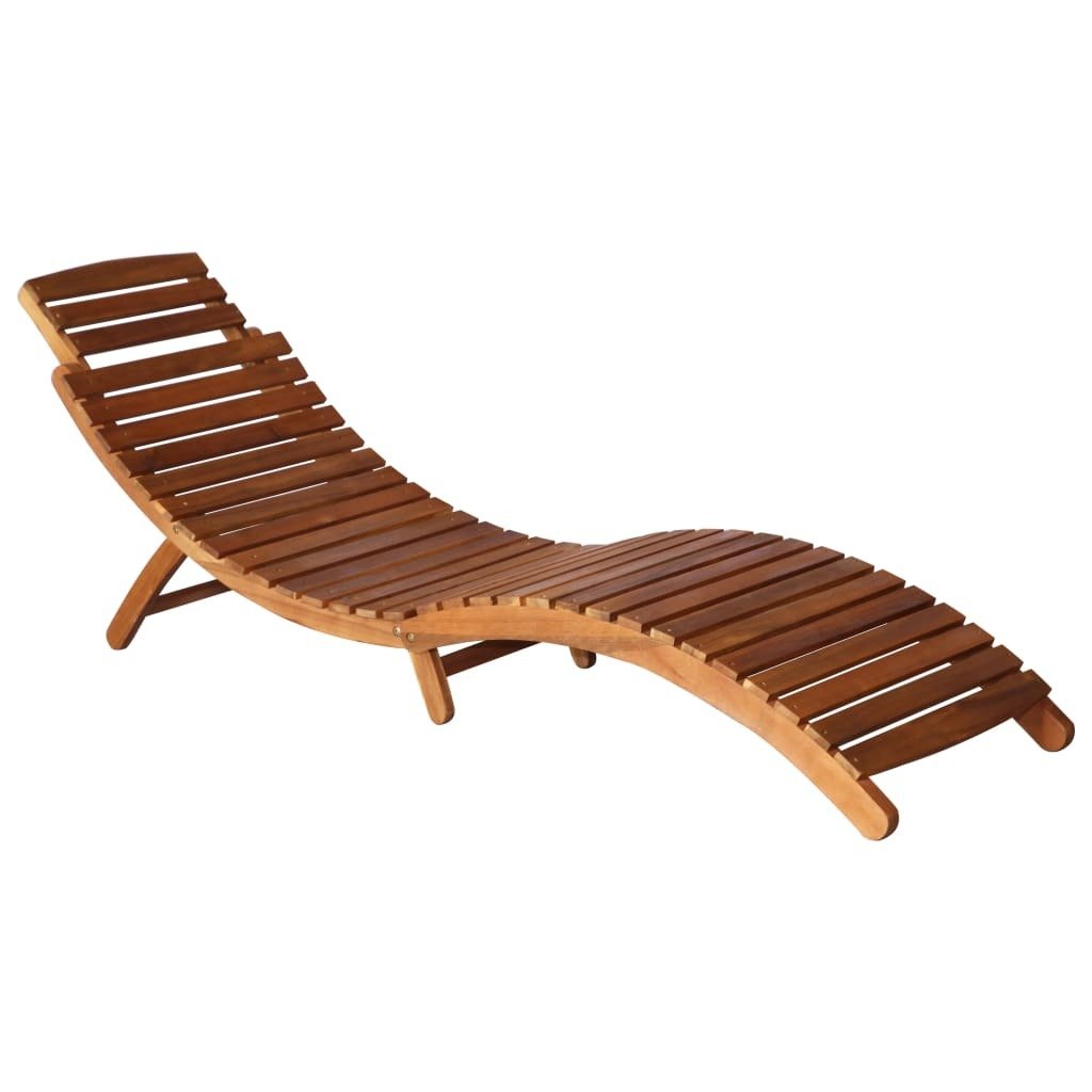 Sun Loungers 2 pcs with Table and Cushions Solid Acacia Wood - Galactic capuchin