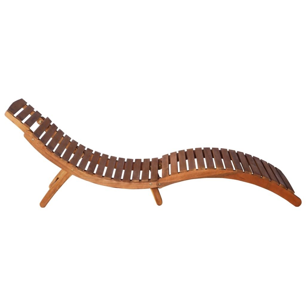 Sun Loungers 2 pcs with Table and Cushions Solid Acacia Wood - Galactic capuchin