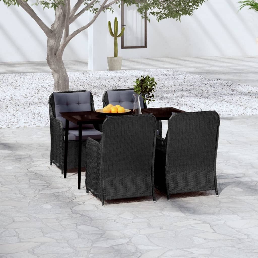5 Piece Patio Dining Set Black - Galactic capuchin