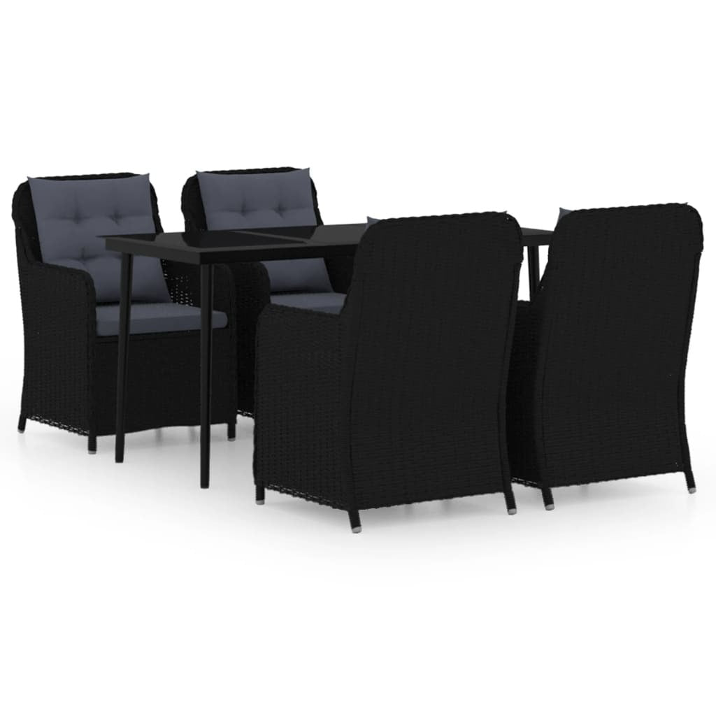 5 Piece Patio Dining Set Black - Galactic capuchin