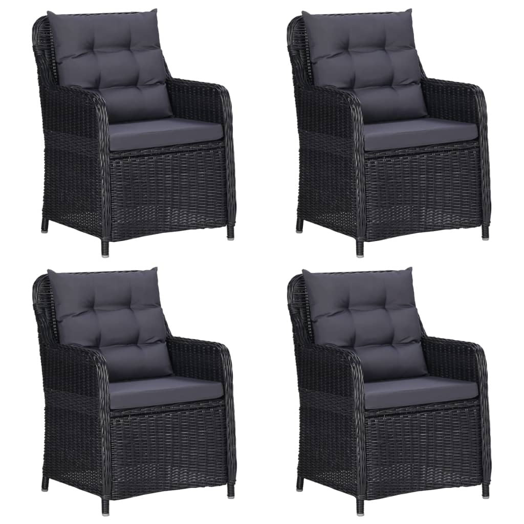 5 Piece Patio Dining Set Black - Galactic capuchin