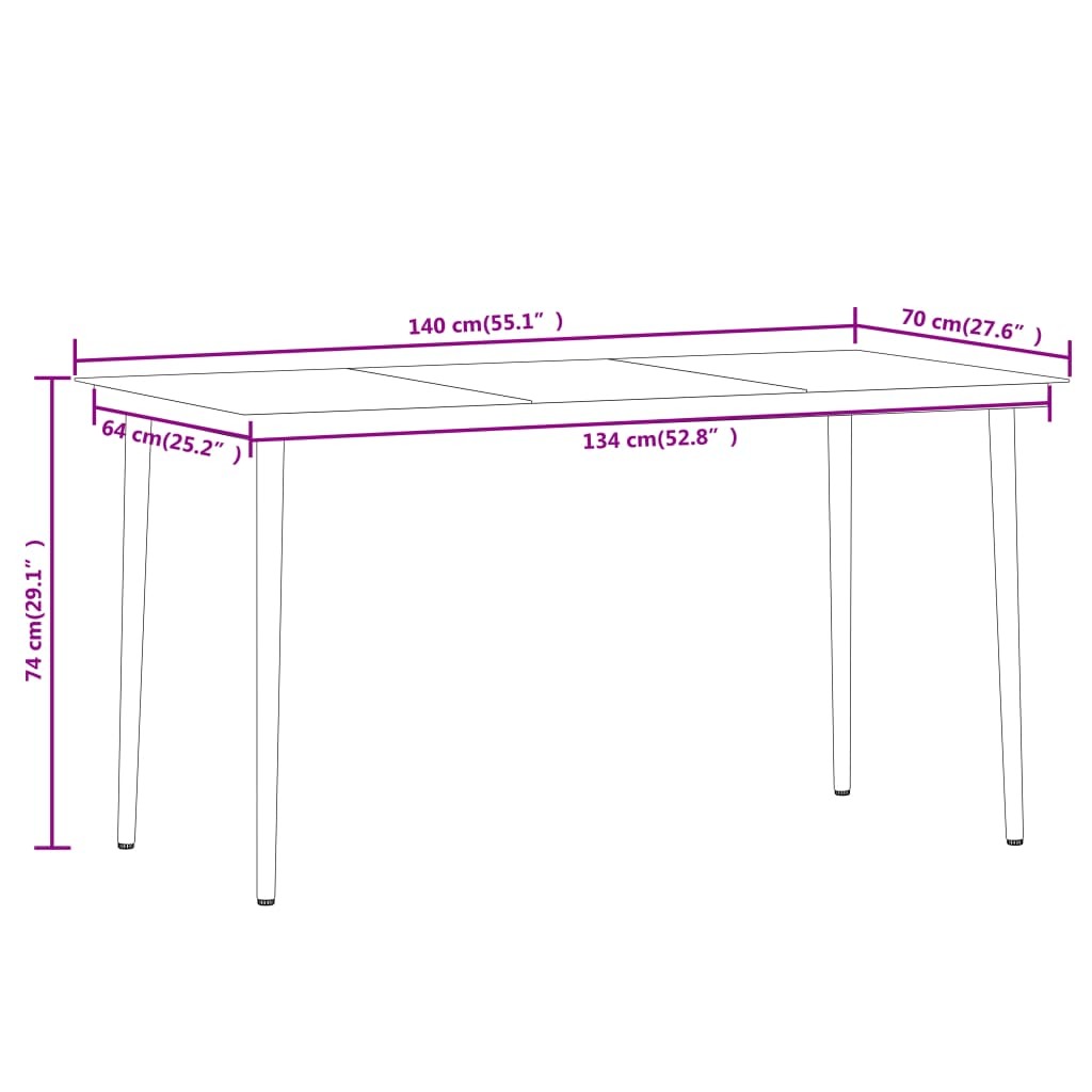 5 Piece Patio Dining Set Black - Galactic capuchin