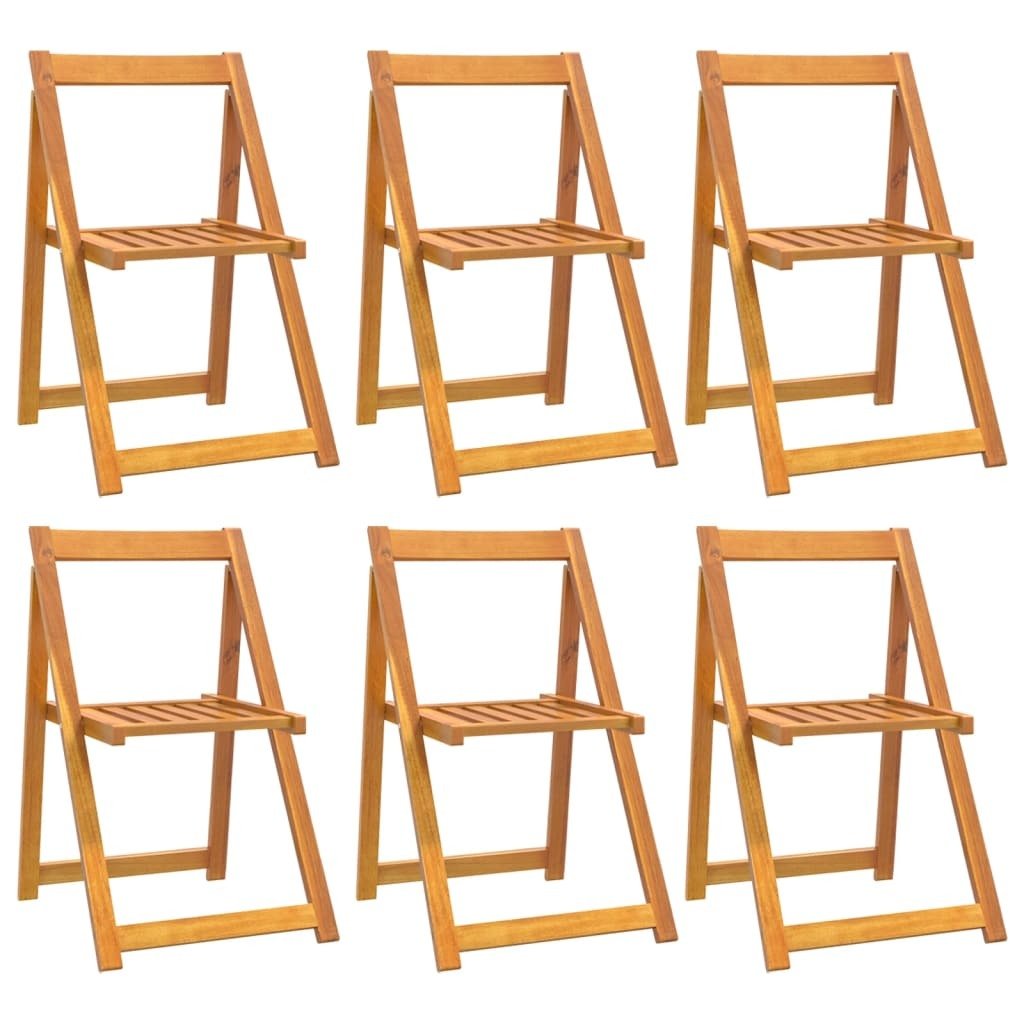 Folding Garden Chairs 6 pcs Solid Wood Acacia - Galactic capuchin