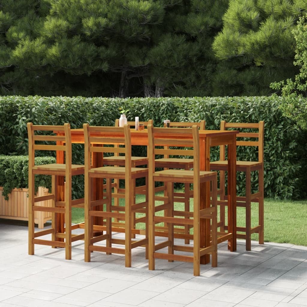 Bar Stools 6 pcs Solid Wood Acacia - Galactic capuchin