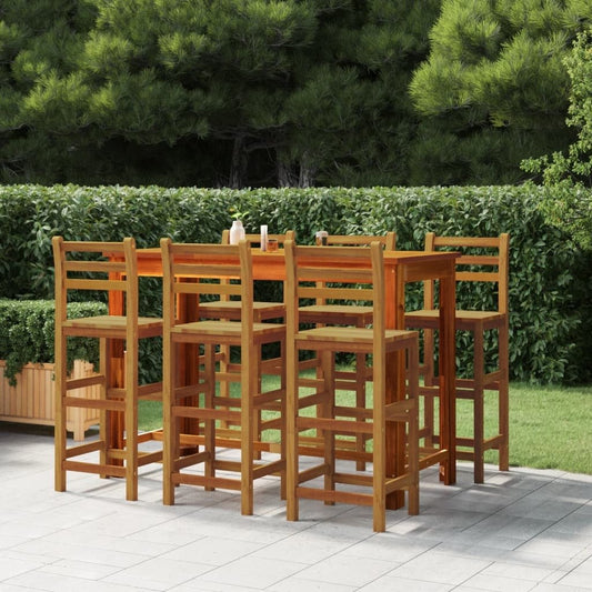 Bar Stools 6 pcs Solid Wood Acacia - Galactic capuchin