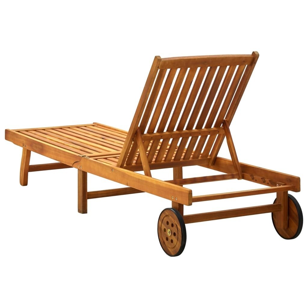 Sun Lounger Solid Acacia Wood - Galactic capuchin