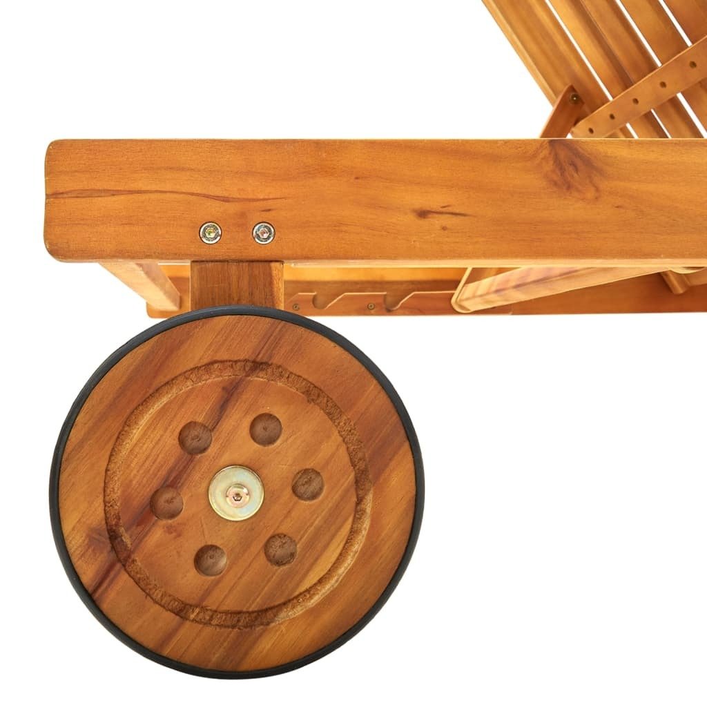 Sun Lounger Solid Acacia Wood - Galactic capuchin