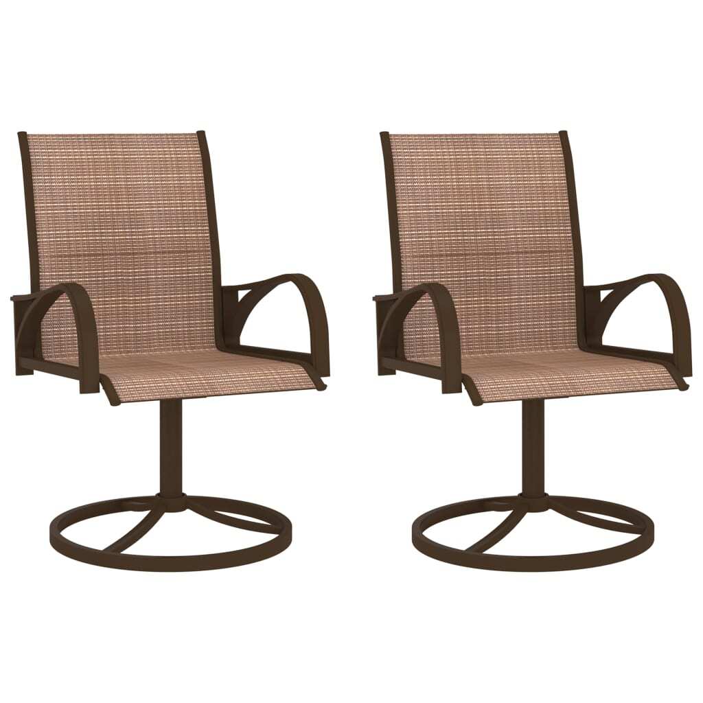 Garden Chair Set of 2 Brown Textilene, Powder - Coated Steel - Galactic capuchin