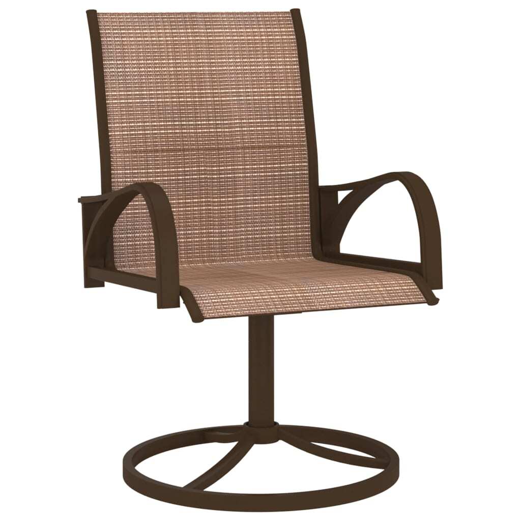 Garden Chair Set of 2 Brown Textilene, Powder - Coated Steel - Galactic capuchin
