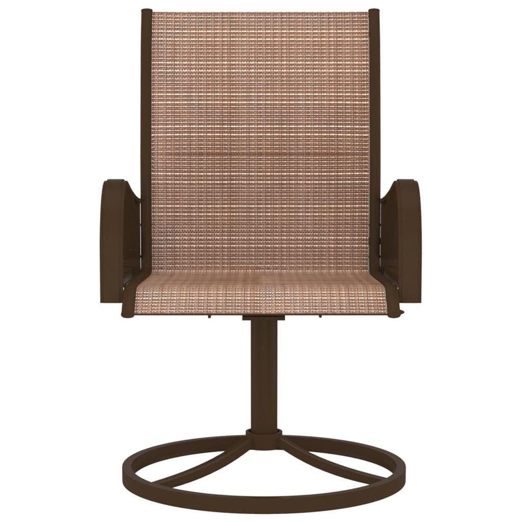 Garden Chair Set of 2 Brown Textilene, Powder - Coated Steel - Galactic capuchin