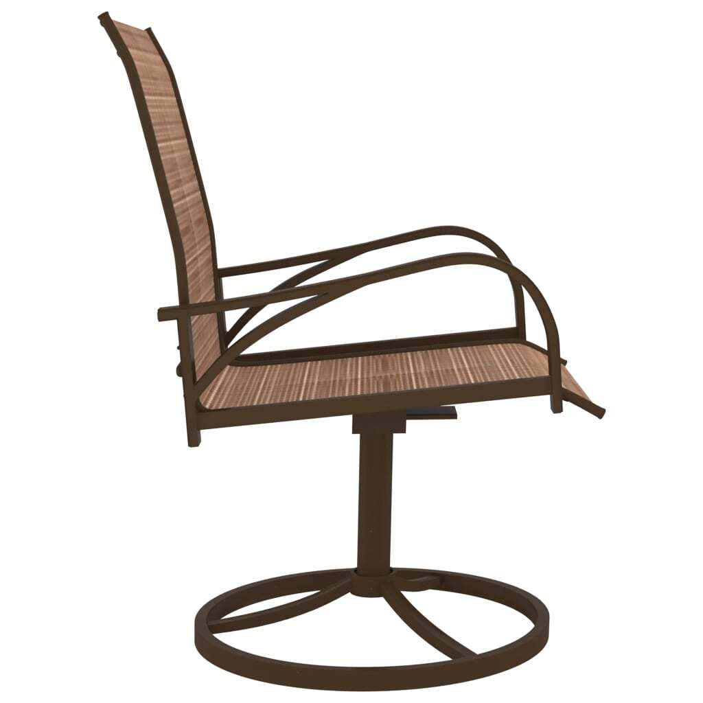 Garden Chair Set of 2 Brown Textilene, Powder - Coated Steel - Galactic capuchin