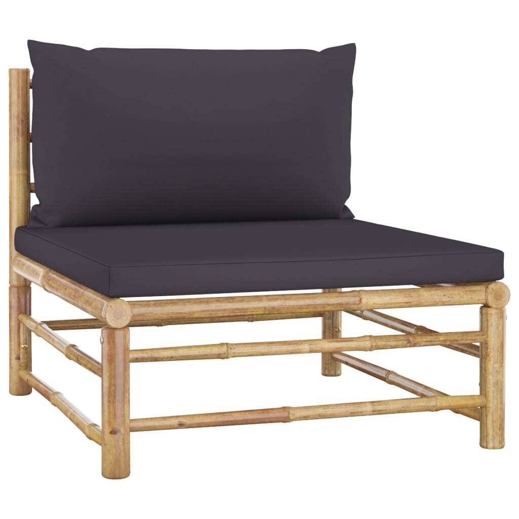 Garden Lounge Set Dark grey Bamboo, 100% polyester Standard - Galactic capuchin