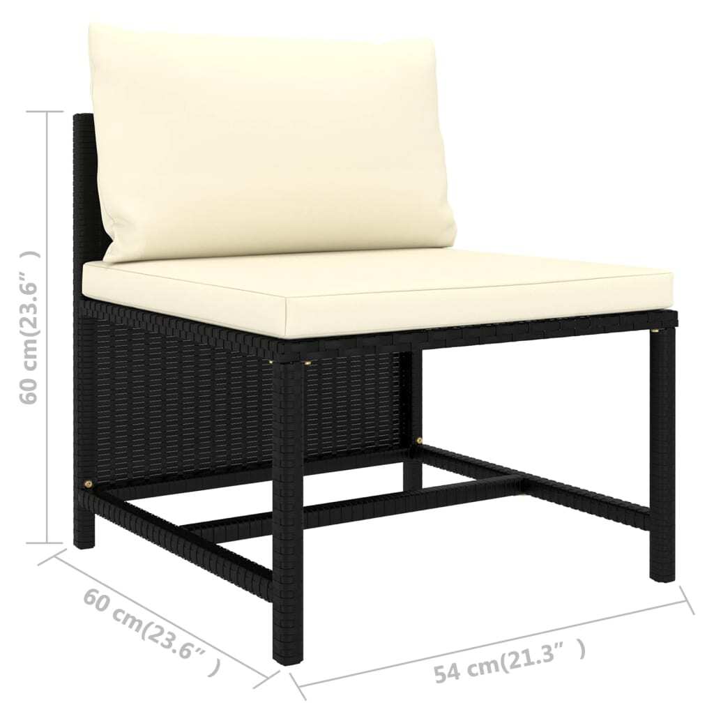 Garden Sofa Set Black, Cream White - Galactic capuchin