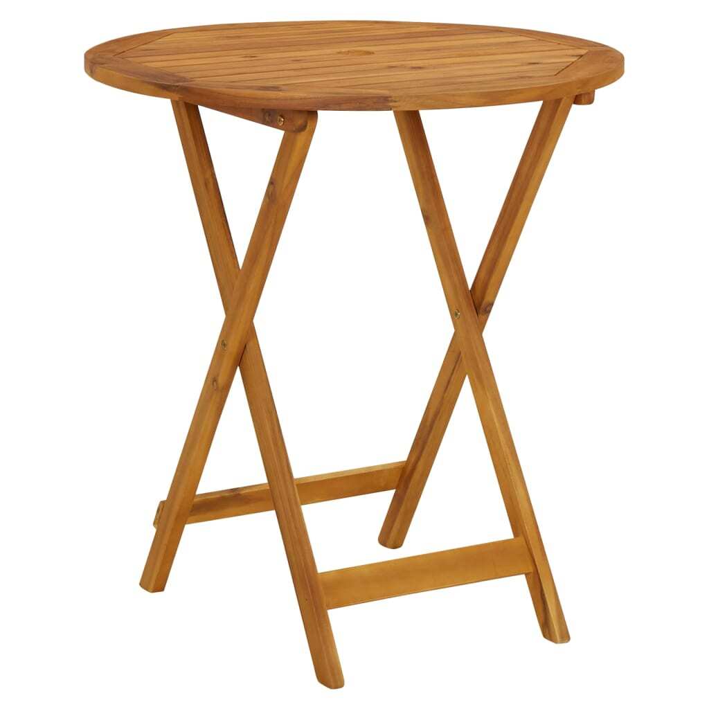 Folding Patio Table 27.6" Solid Acacia Wood - Galactic capuchin