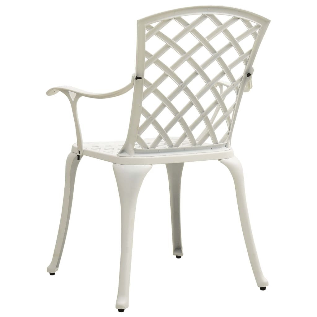 Garden Chair Set of 2 White Cast Aluminum Medium Durable - Galactic capuchin