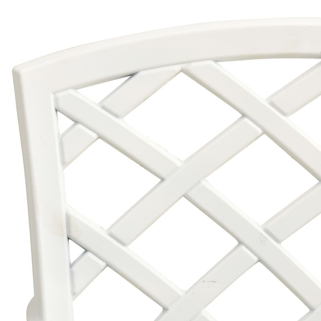Garden Chair Set of 2 White Cast Aluminum Medium Durable - Galactic capuchin