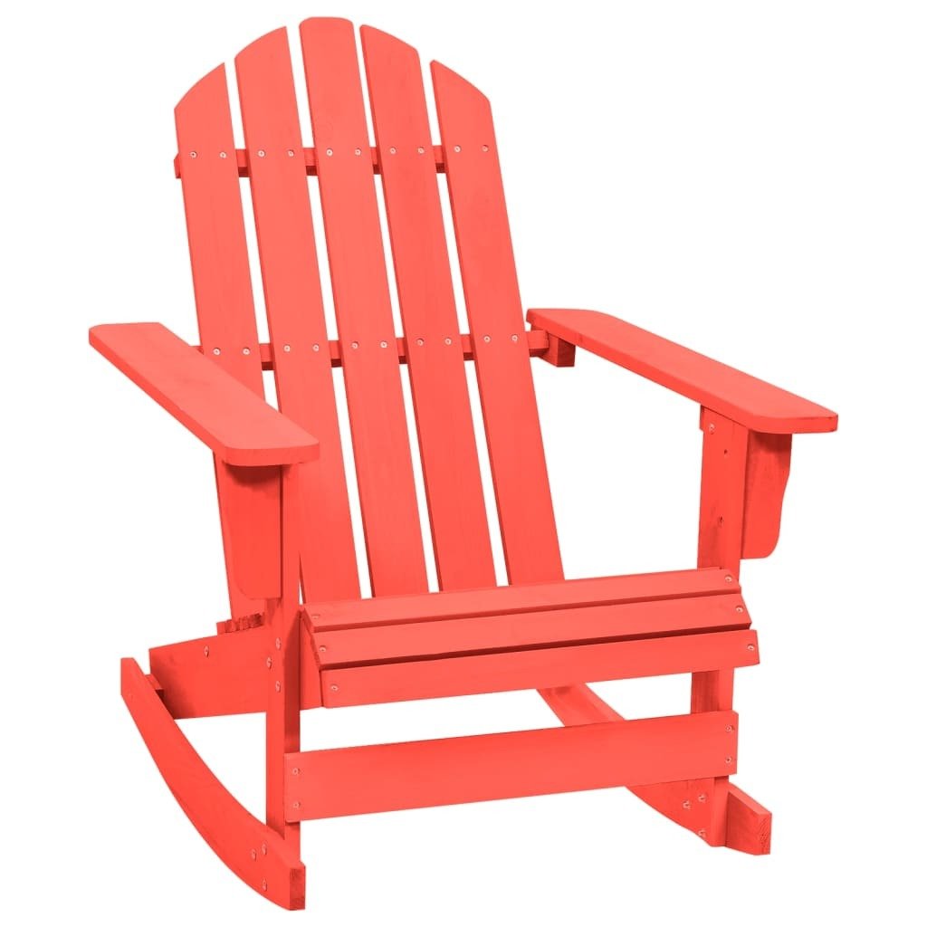 Patio Rocking Adirondack Chair Solid Fir Wood Red - Galactic capuchin