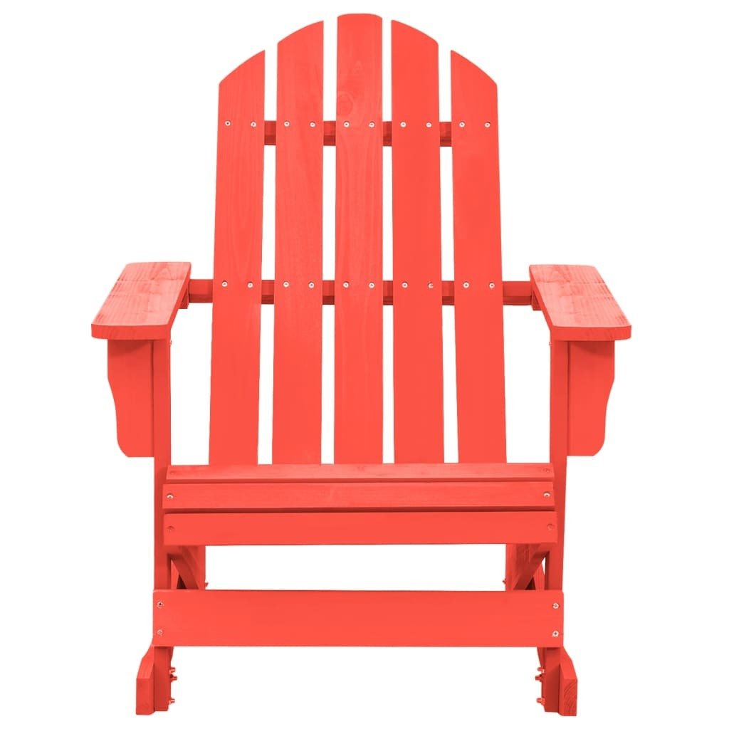 Patio Rocking Adirondack Chair Solid Fir Wood Red - Galactic capuchin