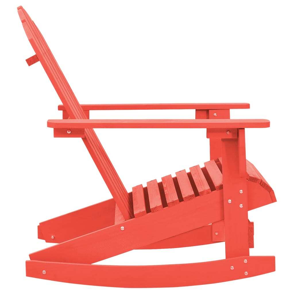 Patio Rocking Adirondack Chair Solid Fir Wood Red - Galactic capuchin