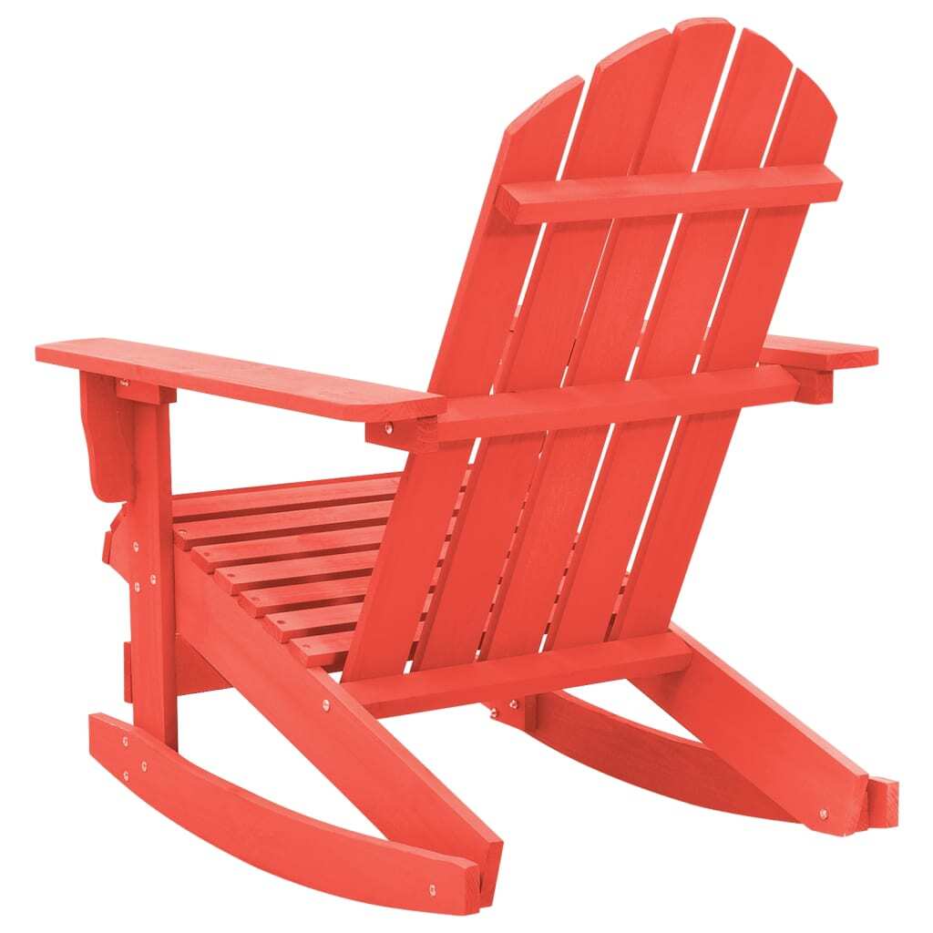 Patio Rocking Adirondack Chair Solid Fir Wood Red - Galactic capuchin